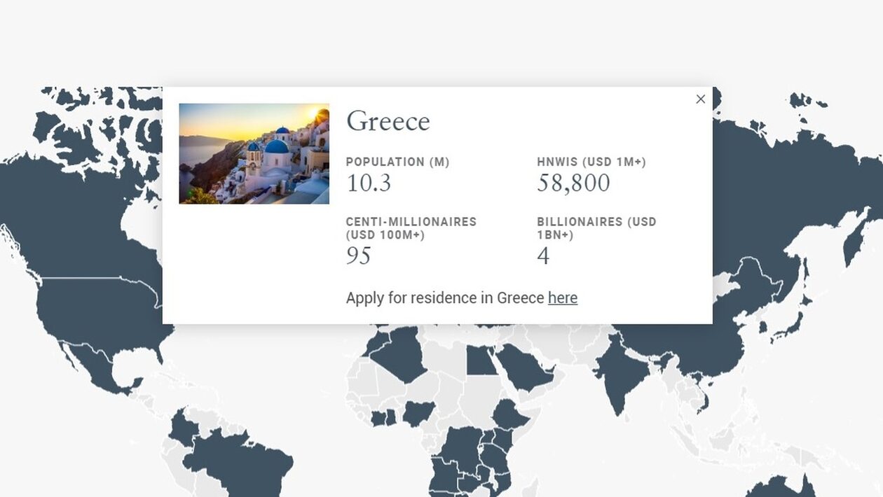 Δημοφιλής προορισμός για μετεγκατάσταση η Ελλάδα για τους ξένους εκατομμυριούχους,