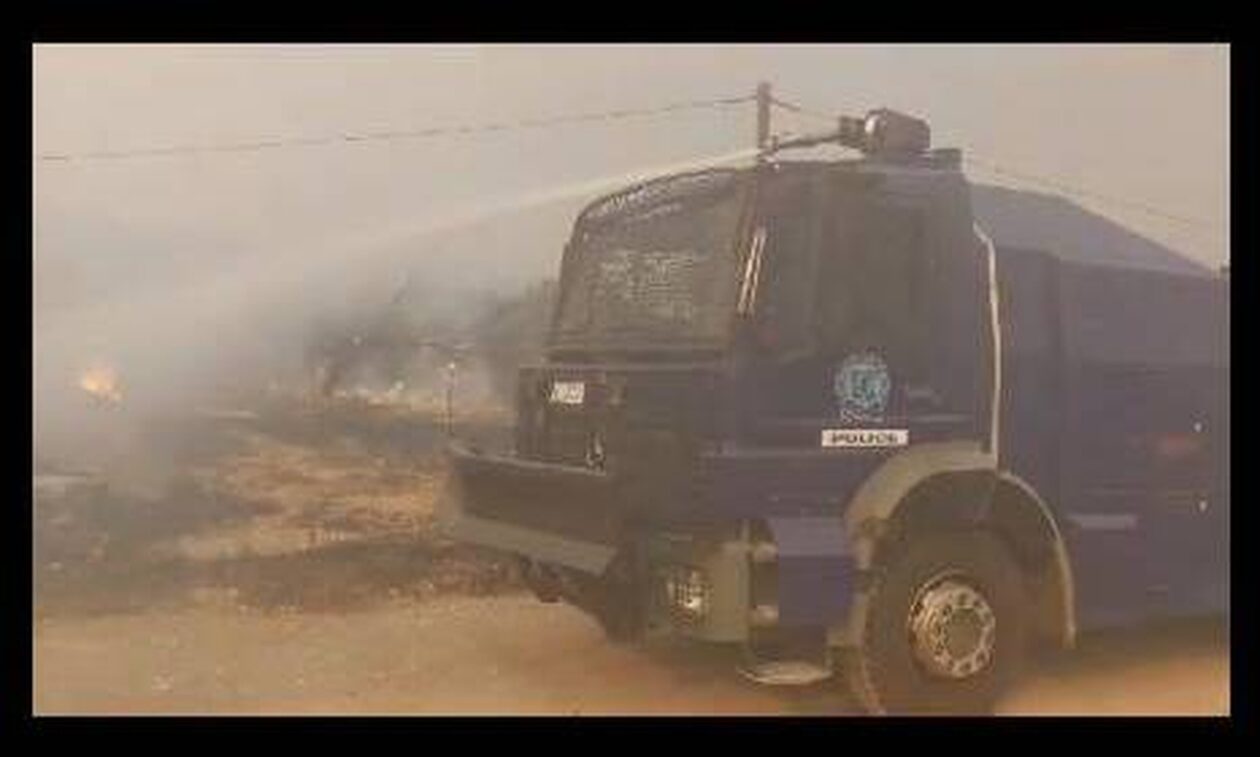 Φωτιά στη Μάνδρα: Aίαντες της ΕΛ.ΑΣ. στη μάχη της κατάσβεσης – Εντυπωσιακό βίντεο