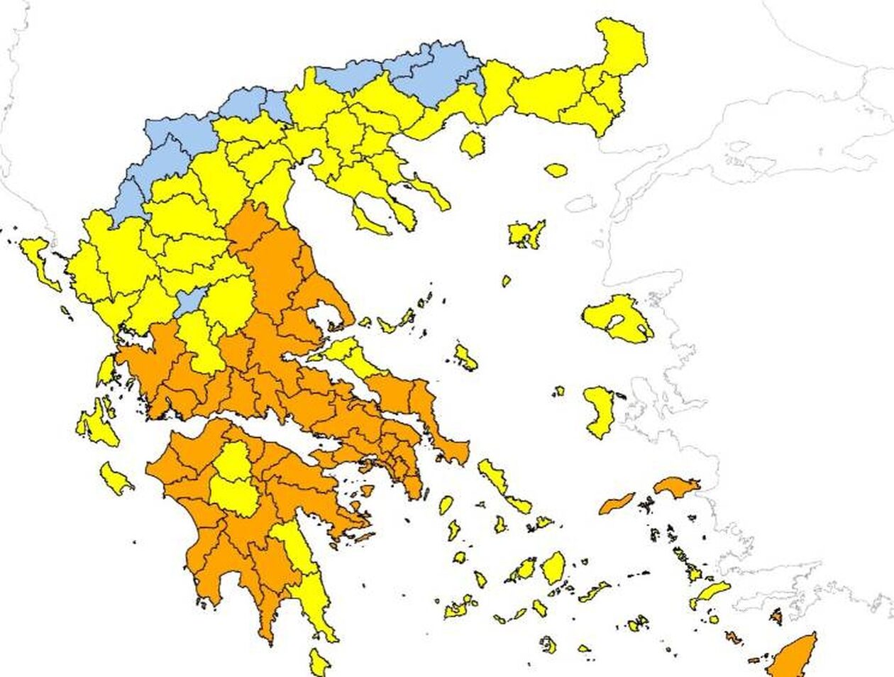 Πολύ υψηλός κίνδυνος πυρκαγιάς για αύριο Σάββατο