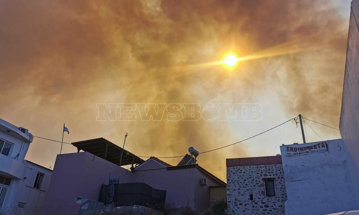 Φωτιά στη Ρόδο: Πάνω από το Γεννάδι οι φλόγες – Απειλούνται σπίτια