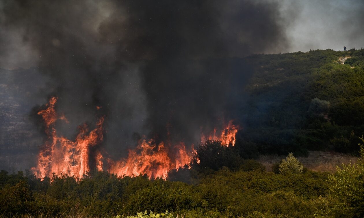 Φωτιά στη Μαγνησία: Μαίνεται από χθες το βράδυ η πυρκαγιά στον Αλμυρό