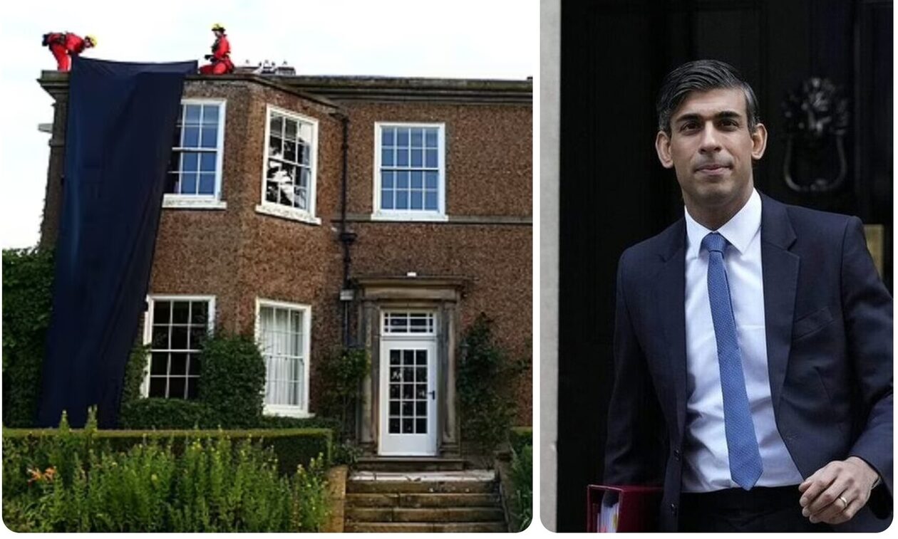 Ρίσι Σούνακ: Ακτιβιστές κατέλαβαν το σπίτι του Γιορκσάιρ και το κάλυψαν με μαύρα πανιά (vid)