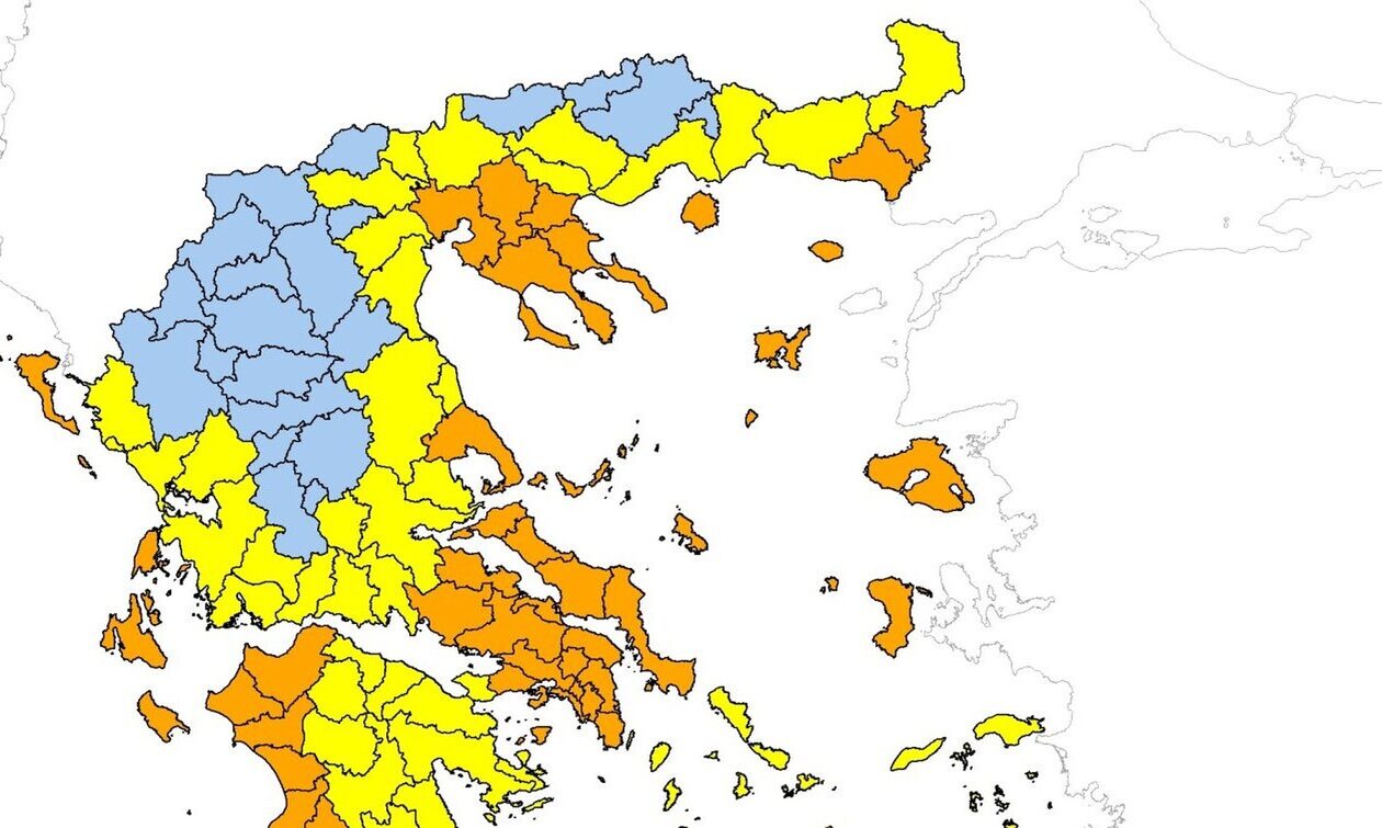 Συναγερμός για φωτιά σε 8 περιοχές λόγω των μελτεμιών