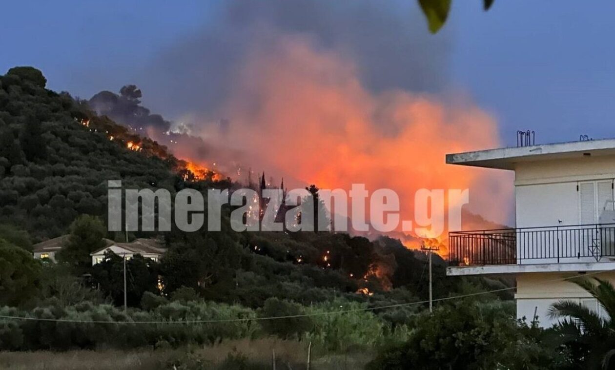 Ζάκυνθος: Χωρίς ενεργό μέτωπο η πυρκαγιά