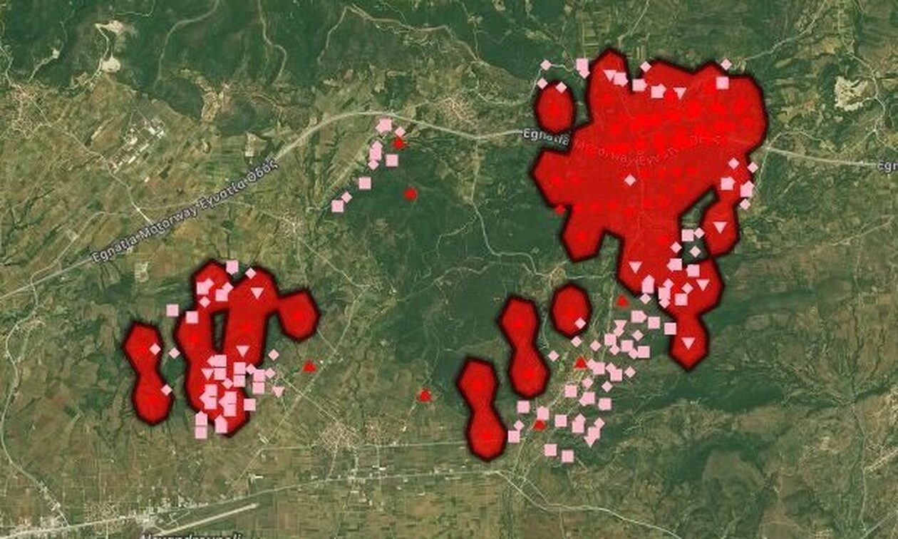 Φωτιά στην Αλεξανδρούπολη: Δορυφορική εικόνα του Copernicus από τις καμένες εκτάσεις