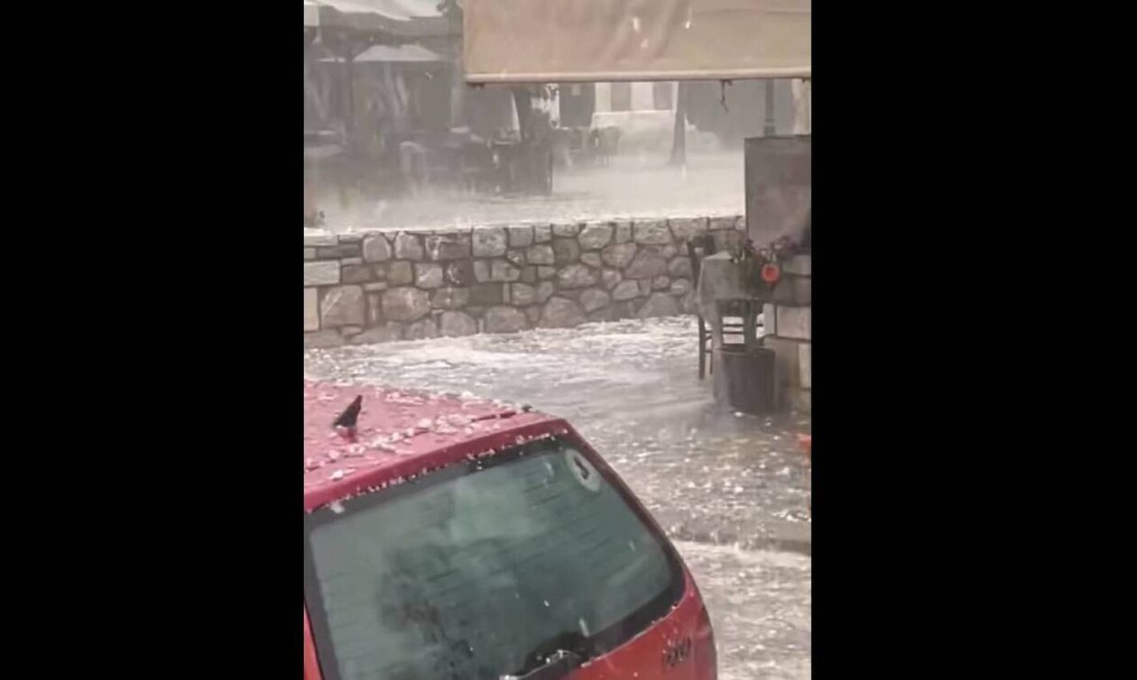 Κακοκαιρία Elias: Χαλαζόπτωση στην Αχαΐα – «Άσπρισαν» οι δρόμοι