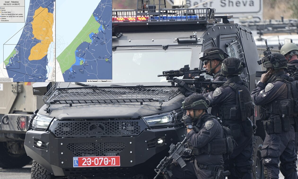 Πόλεμος στο Ισραήλ: Ο χάρτης των συγκρούσεων γύρω από τη Γάζα – Πού μαίνονται σφοδρές μάχες