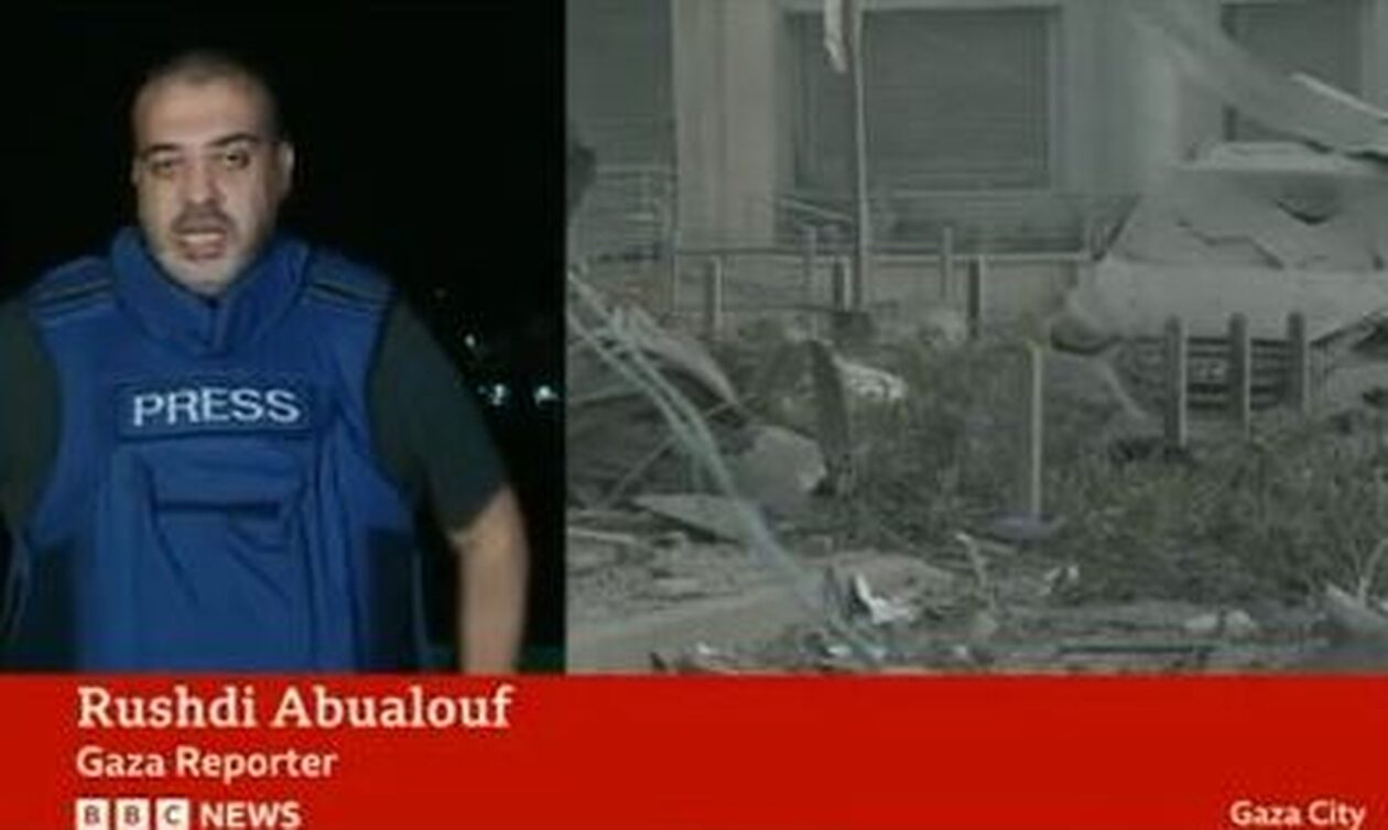 Γάζα: Η στιγμή που ισχυρή έκρηξη διακόπτει live μετάδοση στο BBC