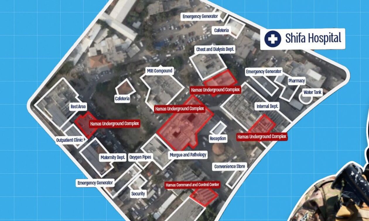 Η Χαμάς χρησιμοποιεί ως «ασπίδα» το μεγαλύτερο νοσοκομείο της Γάζας, σύμφωνα με το Ισραήλ