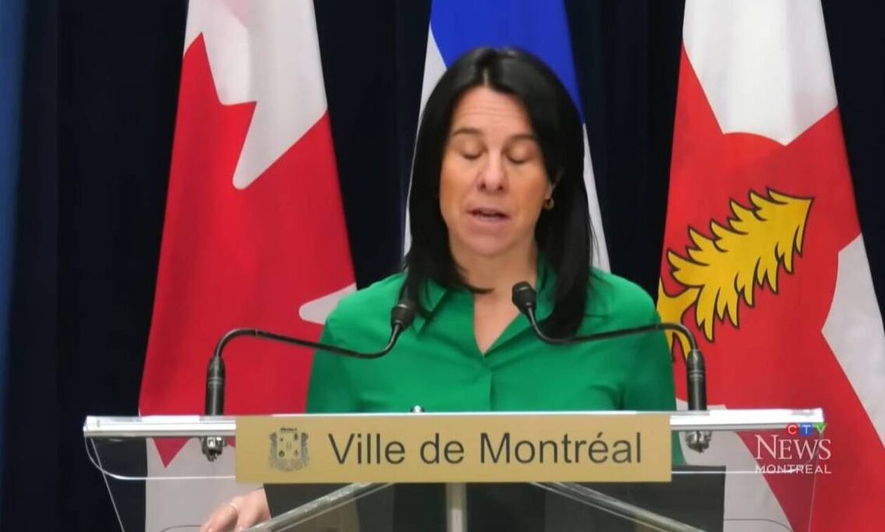 Σοκαριστικό βίντεο από τη στιγμή που η δήμαρχος του Μόντρεαλ καταρρέει σε ομιλία