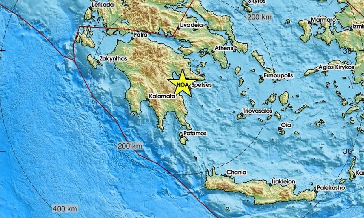 Σεισμός τώρα στον Αργολικό κόλπο – Κοντά σε Κρανίδι και Σπέτσες το επίκεντρο (pics)