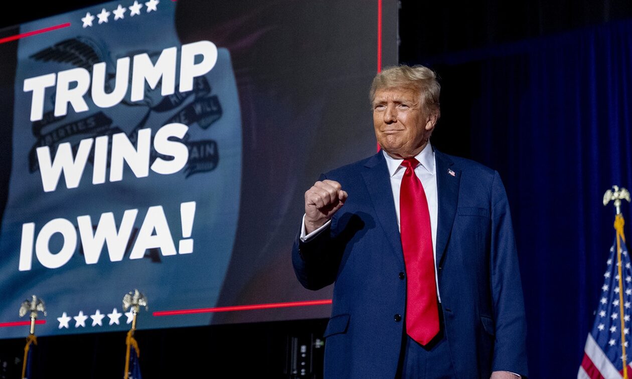 Τραμπ: Συντριπτική νίκη του πρώην προέδρου στις προκριματικές της Άιοβα – «Καιρός να ενωθεί η χώρα»