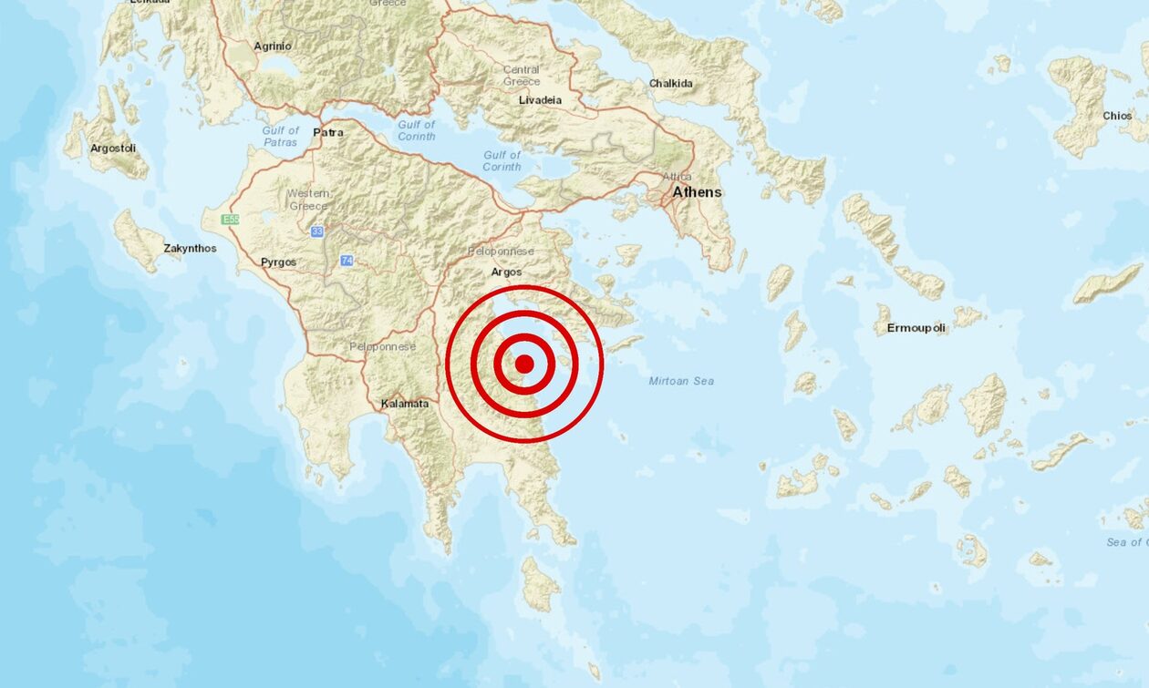 Σεισμός 4,8 Ρίχτερ στον Αργολικό κόλπο – Τι αναφέρει το Γεωδυναμικό Ινστιτούτο