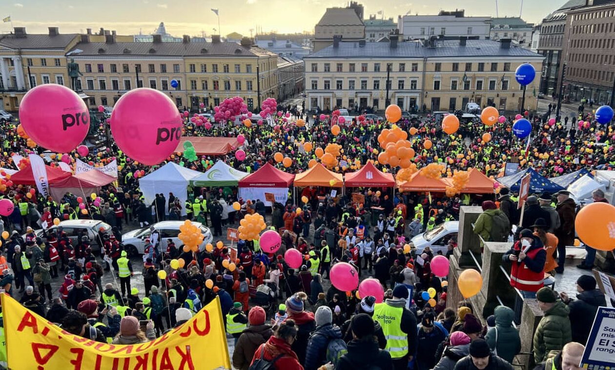 Σε απεργιακό κλοιό η Φινλανδία: «Φρένο» στις μεταφορές, μαζικές κινητοποιήσεις
