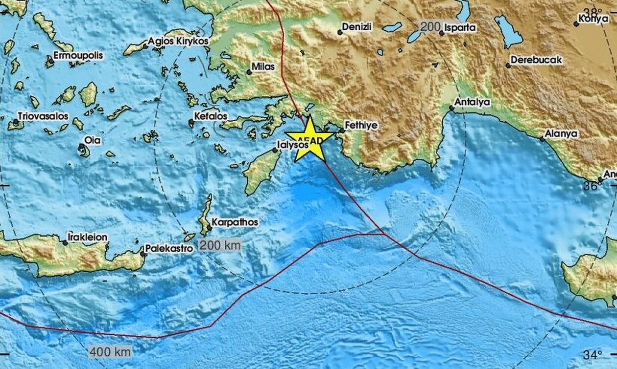 Σεισμός τώρα κοντά στη Ρόδο (pics)