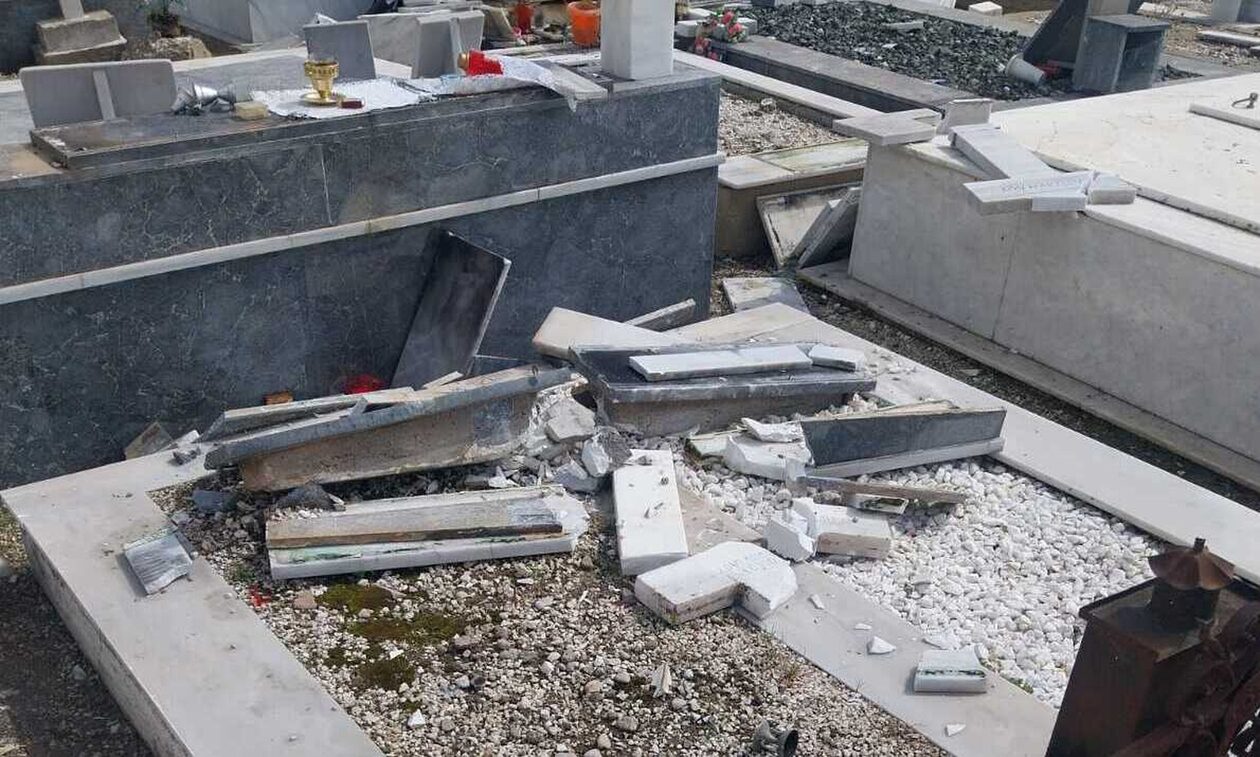Ανεμοστρόβιλος προκάλεσε τέραστιες ζημιές στο κοιμητήριο της Γαστούνης – Εικόνες καταστροφής