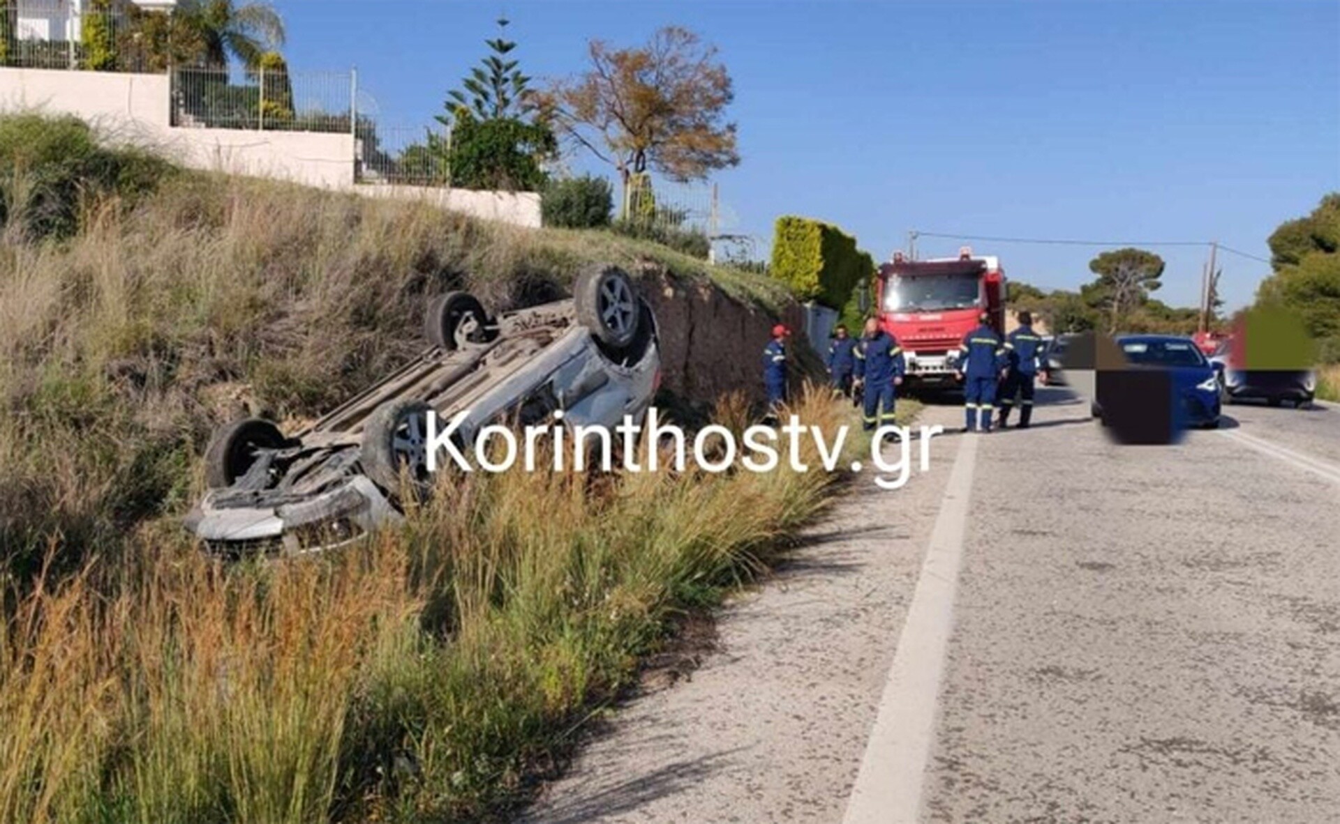 Κορινθία: Σοβαρό τροχαίο με ανατροπή επιβατικού αυτοκινήτου