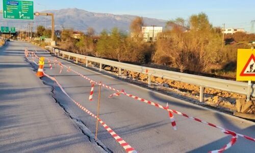 Ιωάννινα: Καθίζηση στην Εθνική Οδό, έκλεισε το ένα ρεύμα προς Άρτα