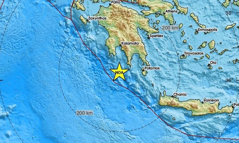 Σεισμός νότια της Καλαμάτας – Κοντά στον Γερολιμένα το επίκεντρο (pics)