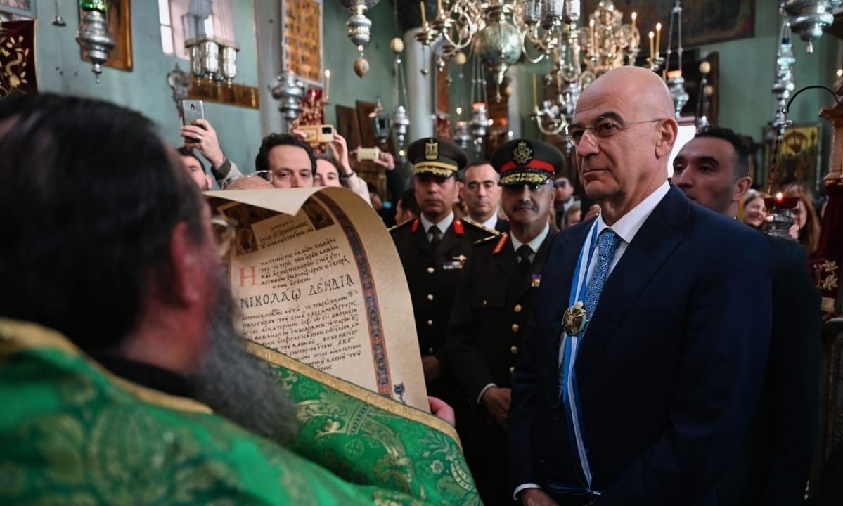 Στον εορτασμό της Ιερά Μονής της Αγίας Αικατερίνης, στο Θεοβάδιστο Όρος Σινά της Αιγύπτου ο Δένδιας