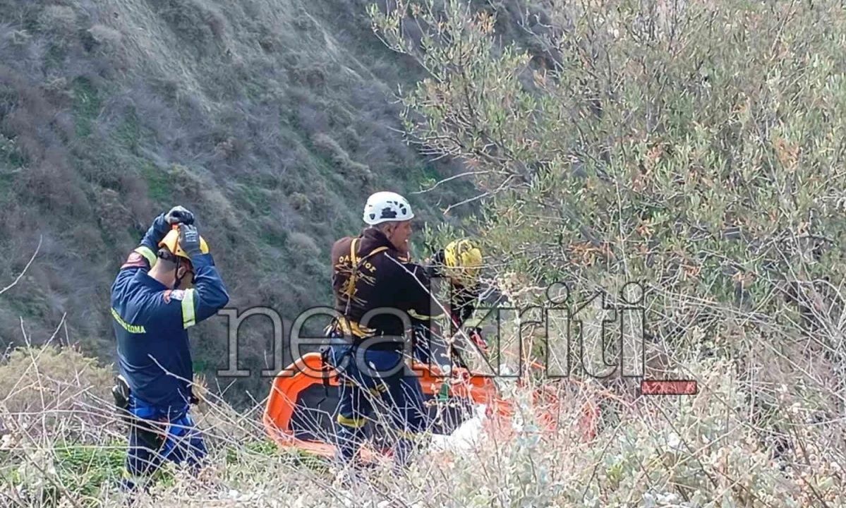 Ηράκλειο: Ώρες αγωνίας μετά την πτώση άνδρα σε γκρεμό 200 μέτρων