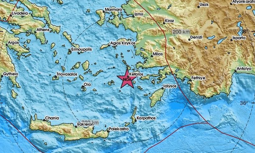 Σεισμός κοντά σε Κω και Νίσυρο (pics)