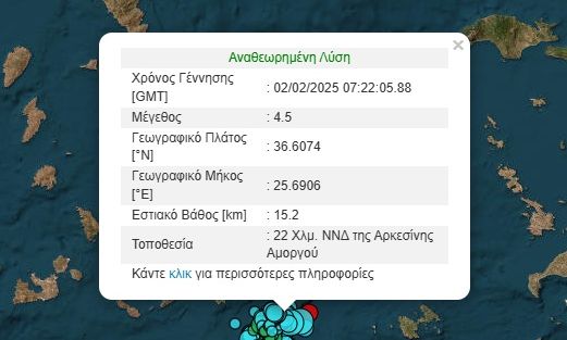 Ισχυρός σεισμός ταρακούνησε την Ανάφη