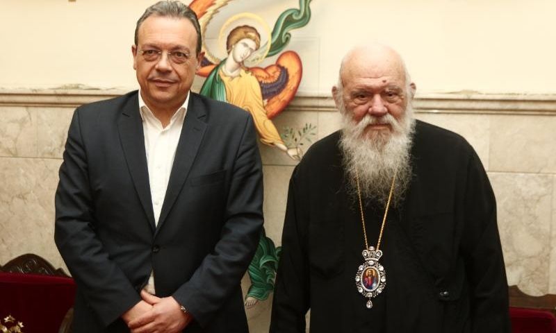 Συνάντηση Αρχιεπισκόπου με τον Πρόεδρο του ΣΥ.ΡΙΖ.Α. – Π.Σ.