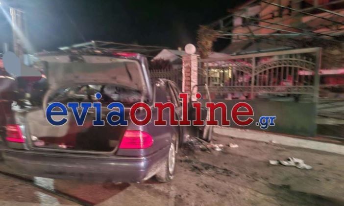 Χαλκίδα: Αυτοκίνητο τυλίχτηκε στις φλόγες μετά από τροχαίο