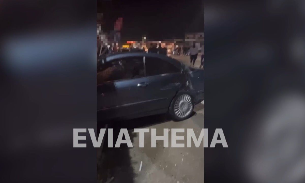 Τροχαίο ατύχημα στην Ερέτρια – Αυτοκίνητο «καρφώθηκε» σε κατάστημα