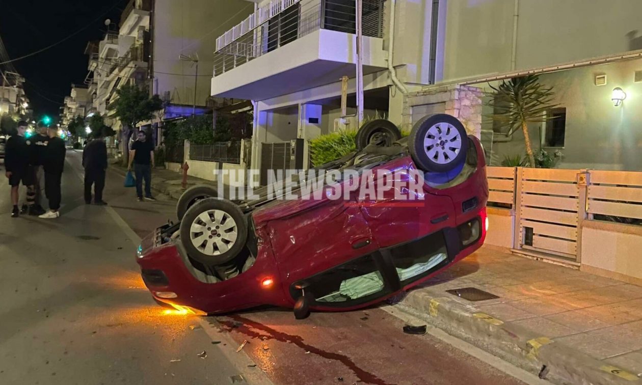 Βόλος: Αναποδογύρισε ΙΧ μετά από σφοδρή σύγκρουση