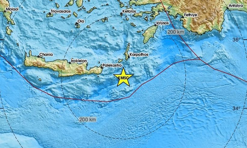 Ισχυρός σεισμός τώρα κοντά σε Κάσο, Κάρπαθο και Κρήτη – Αισθητός σε πολλές περιοχές