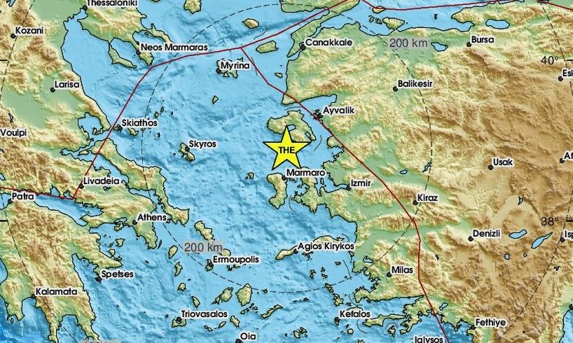 Σεισμός μεταξύ Χίου και Μυτιλήνης