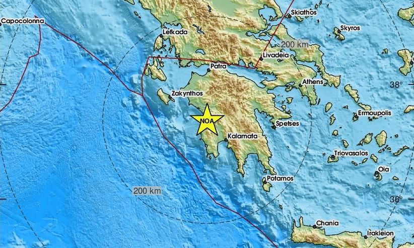 Σεισμός τώρα κοντά στη Ζαχάρω Ηλείας