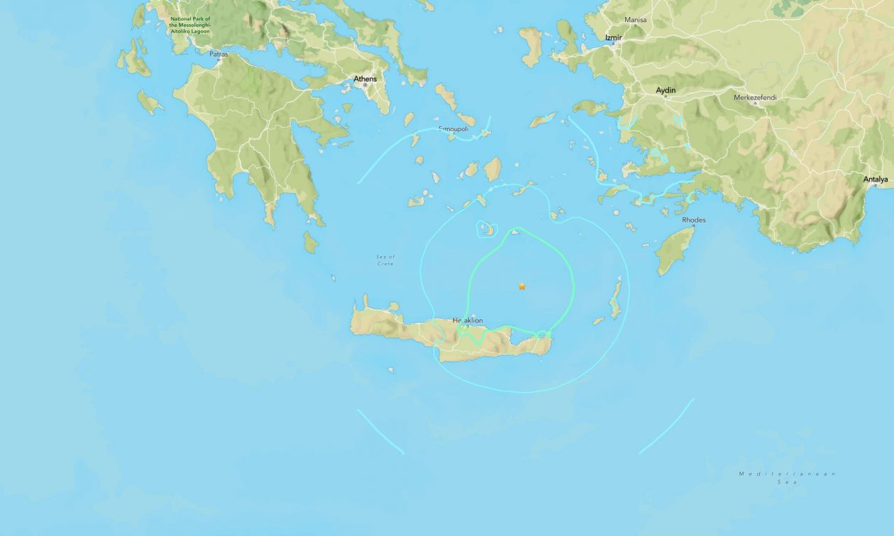 Σεισμός βόρεια του Λασιθίου: 6,1 Ρίχτερ «έδωσε» και το αμερικανικό USGS