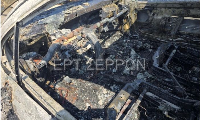 Σέρρες: Αυτοκίνητο κάηκε ολοσχερώς ενώ κινούνταν – Σώος βγήκε ο οδηγός