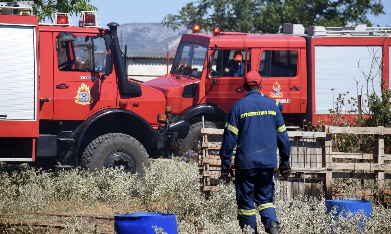 Πυρκαγιά στην Κρήτη: Στις φλόγες περιοχή στην Αχλιά Λασιθίου