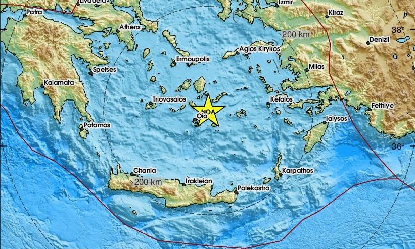 Σεισμός μεταξύ Σαντορίνης και Αμοργού – Αισθητός στις Κυκλάδες
