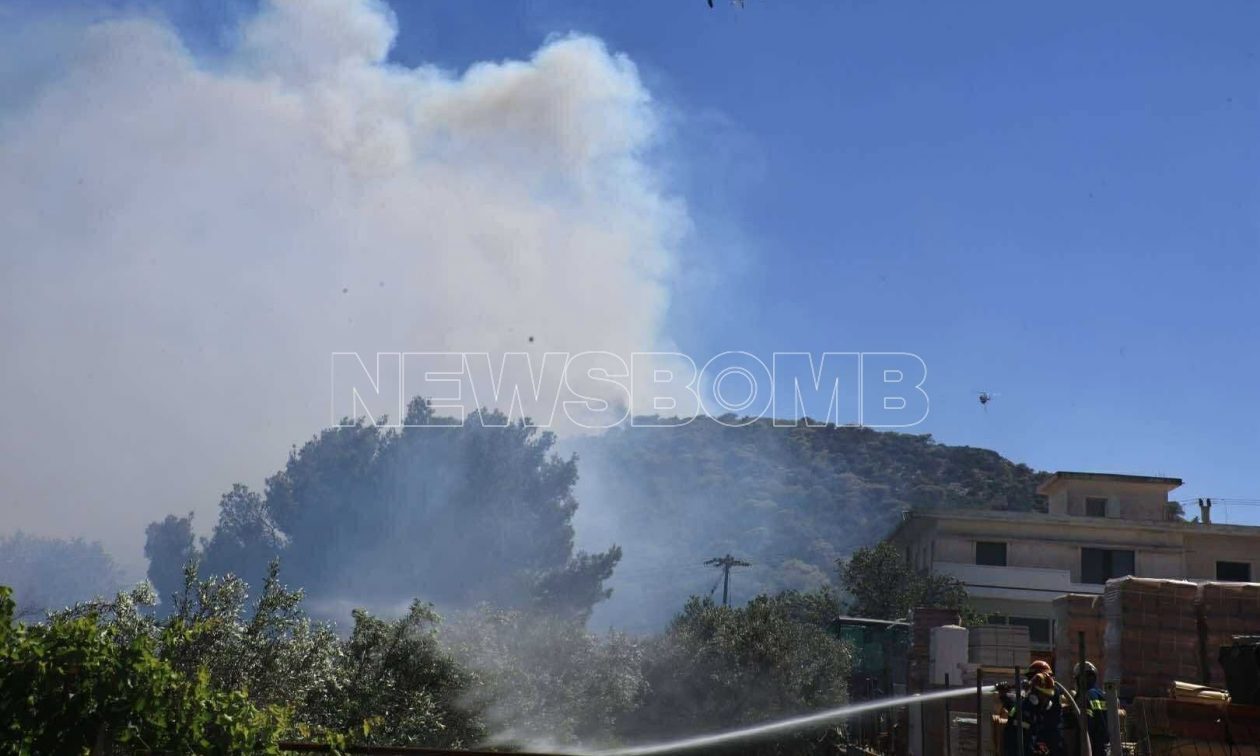 Φωτιά στη Ραφήνα: Διακοπή κυκλοφορίας οχημάτων στη Λεωφόρο Μαραθώνος
