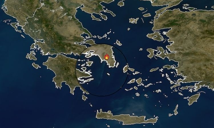 Ορατή από τον Meteosat-12 η φωτιά στο Κορωπί