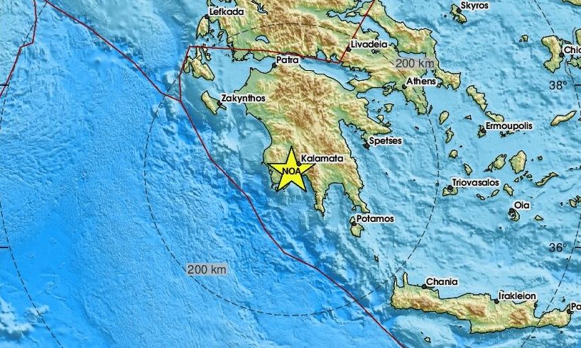 Σεισμός κοντά στην Καλαμάτα