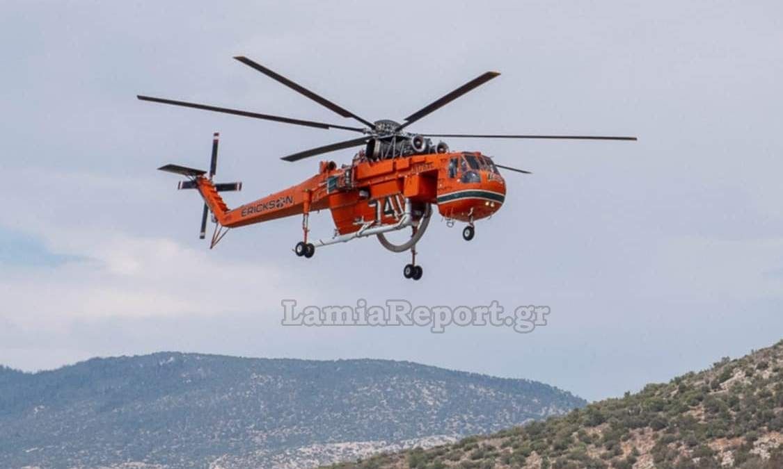 Φωτιά στη Φωκίδα από κεραυνό:  Την πρόλαβαν τα εναέρια μέσα – Φωτογραφίες και βίντεο