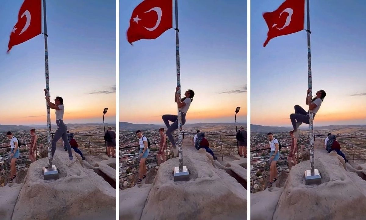 Χαμός στην Τουρκία με τουρίστρια που έκανε pole dancing σε στύλο με την σημαία – Βίντεο