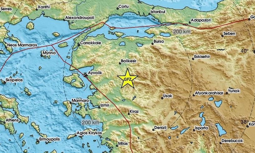 Σεισμός 4,6 Ρίχτερ στη δυτική Τουρκία
