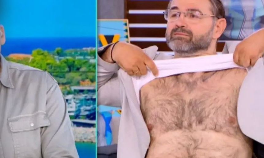 Σταύρος Μπαλάσκας: Σήκωσε τη μπλούζα του και έδειξε το στήθος του – Άφωνος ο Γιώργος Λιάγκας