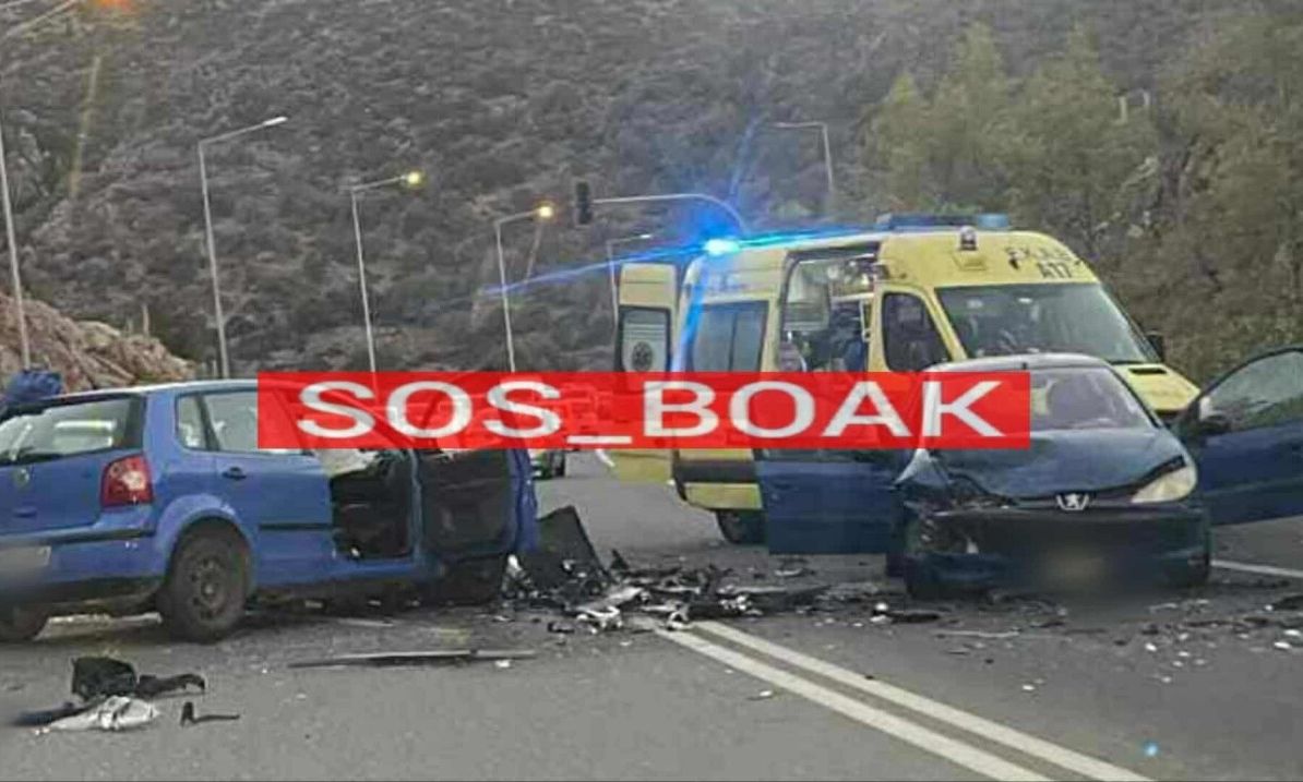 Τρεις τραυματίες σε τροχαίο στον ΒΟΑΚ – Συγκρούστηκαν οχήματα στο ρεύμα προς Ηράκλειο