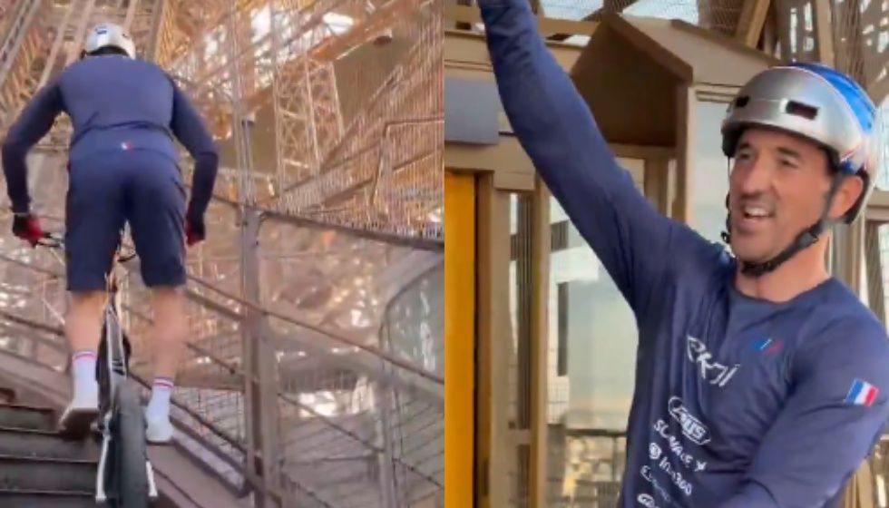 Γάλλος Tik Toker έσπασε παγκόσμιο ρεκόρ ανεβαίνοντας τον Πύργο του Άιφελ με ποδήλατο σε 12 λεπτά