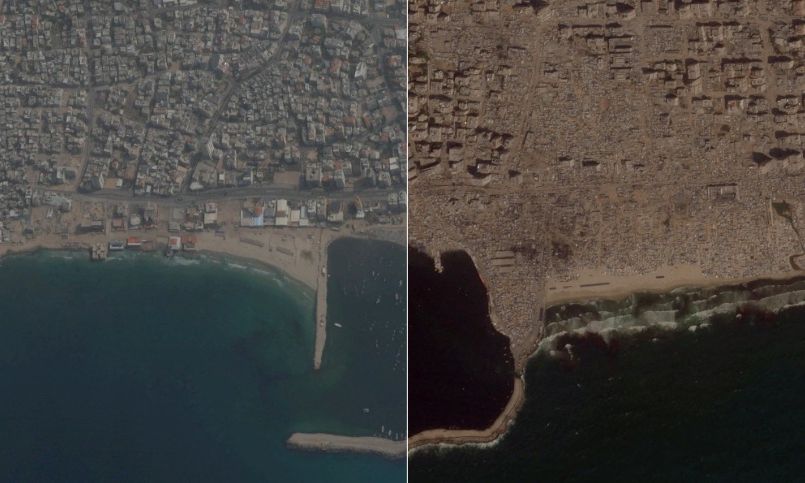 Γάζα: Σοκαριστικές εικόνες πριν και μετά την έναρξη της σύγκρουσης