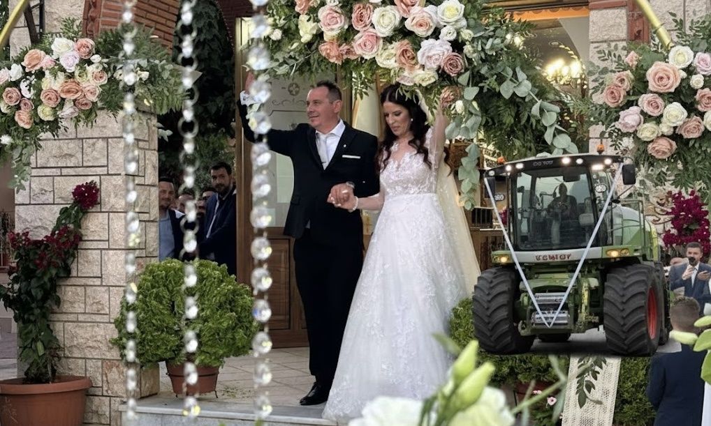 Ο… αγροτικός γάμος της χρονιάς! Γαμπρός στα Φάρσαλα πήγε στην εκκλησία με… ενσιρομηχανή!