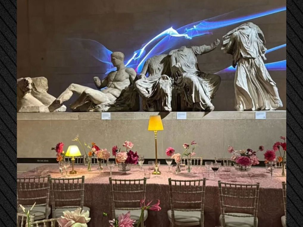 «Ουδέν σχόλιο» απαντά το Βρετανικό Μουσείο για το «ροζ δείπνο» δίπλα στα Γλυπτά του Παρθενώνα